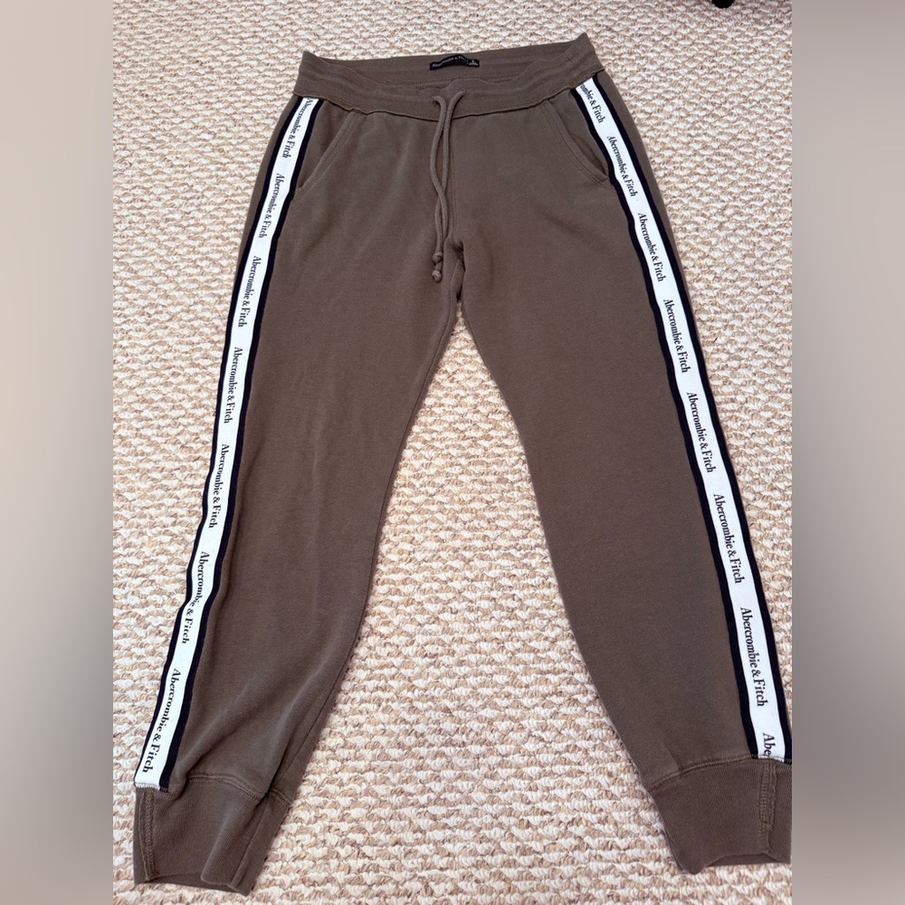 Abercrombie & Fitch Brown Sweatpants with Sporty Stripes